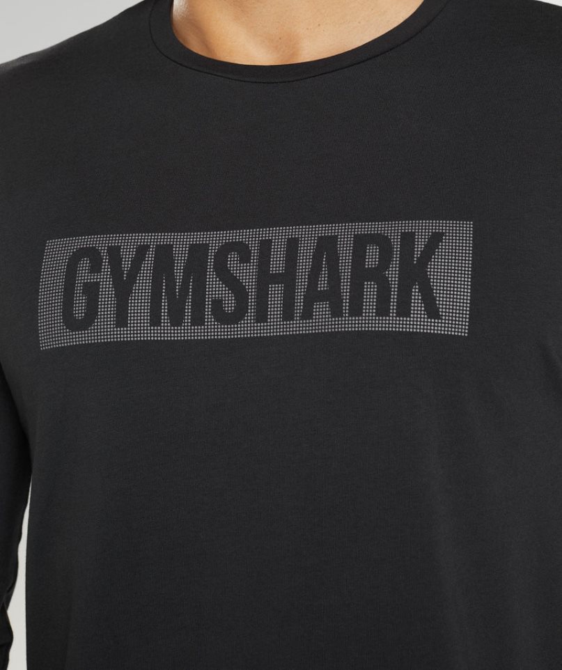 Koszulki Gymshark Block Long Sleeve Męskie Czarne | PL 987IXA